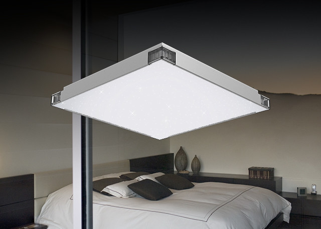 600*600*80mm Ceiling Mounted Luminaire , Square White Bedroom Ceiling Light